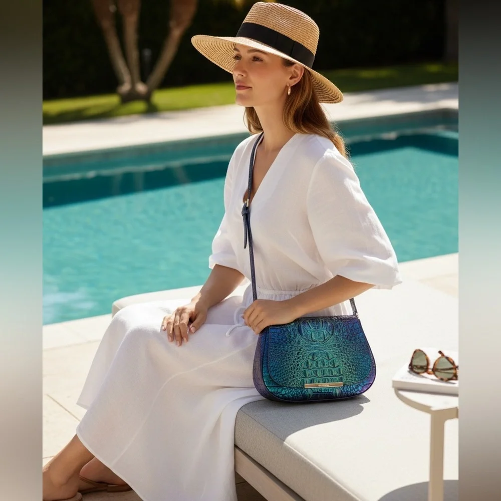 Brahmin Small Nadine Royalty Ombré Crossbody Bag NWT